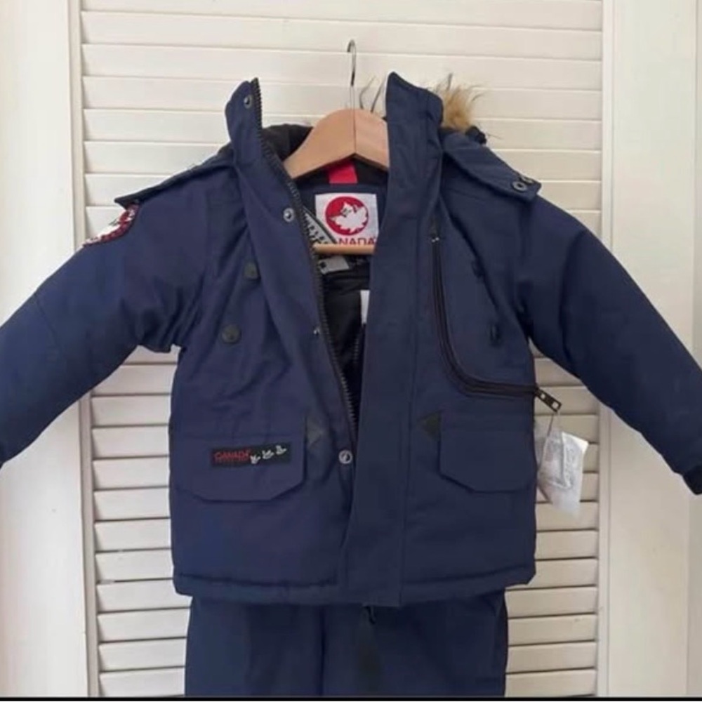 Canada Goose Navy Jacket with Red Logo